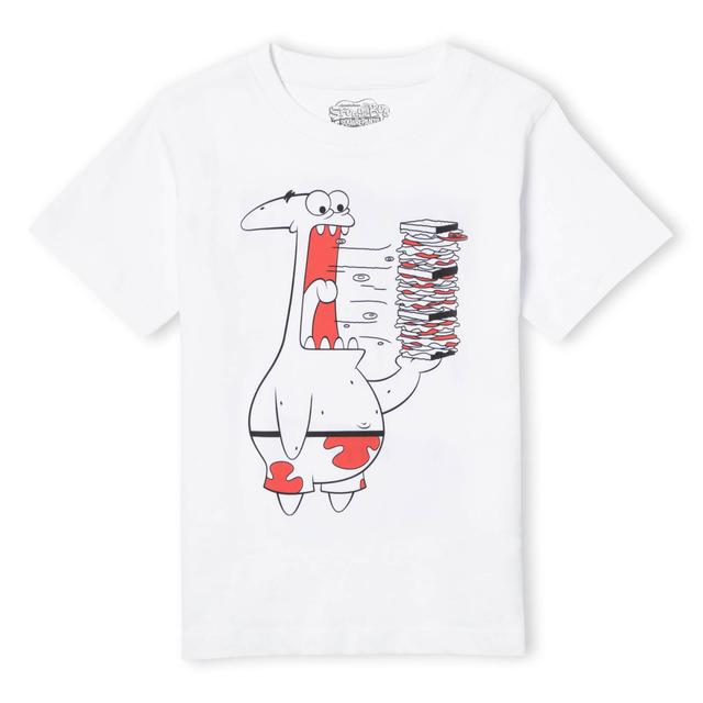 Spongebob Squarepants Patrick Munching Krabby Patties Kids' T-Shirt - White - 9-10 Jahre on Productcaster.