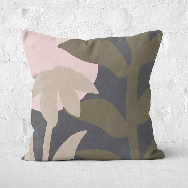 Abstract Natural Flowers Square Cushion - 60x60cm - Soft Touch on Productcaster.