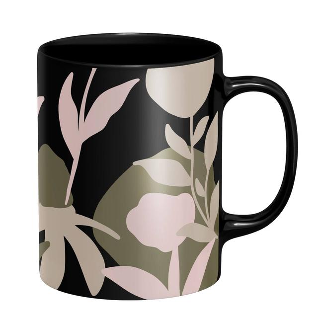 Abstract Natural Flower Mug - Black Schwarz on Productcaster.