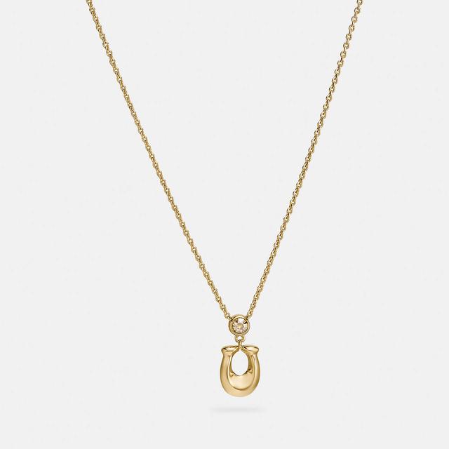 Coach Women's C Crystal Necklace - Gold/Clear on Productcaster.