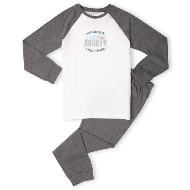 Pijama para niños My Dad Is Mighty Like Thor de Marvel - Blanco/ Gris - 9-10 años - White/Grey on Productcaster.