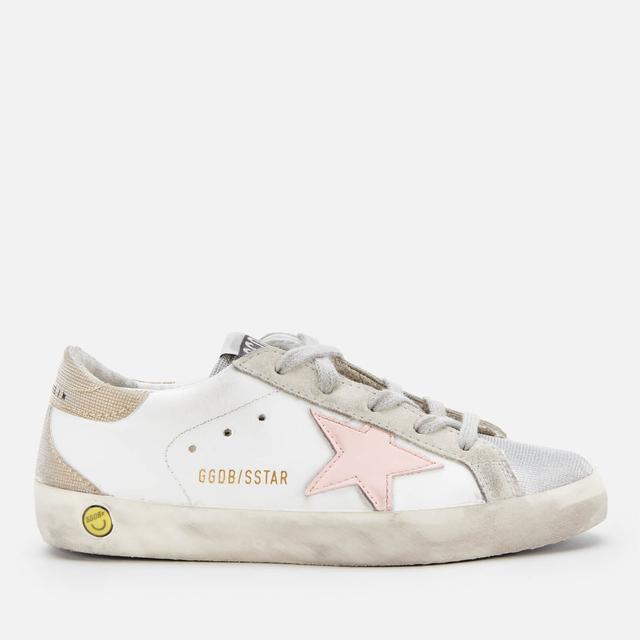 Golden Goose Toddlers' Checkered Glitter Toe Heel - White/Silver/Rose Quartz/Gold - UK 1 Kids on Productcaster.