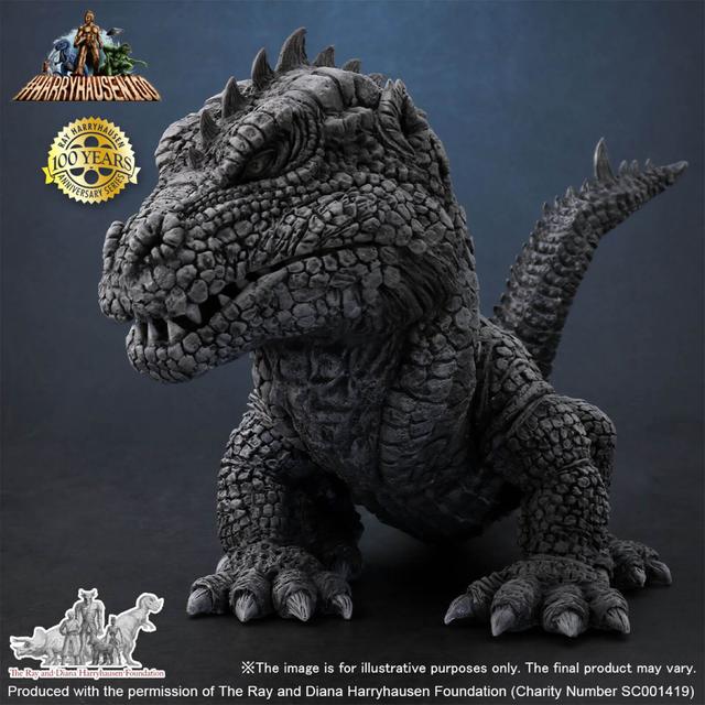 X-Plus DefoReal Series The Beast from 20,000 Fathoms Soft Vinyl Figure - Rhedosaurus (1953) (B&W Ver.) on Productcaster.