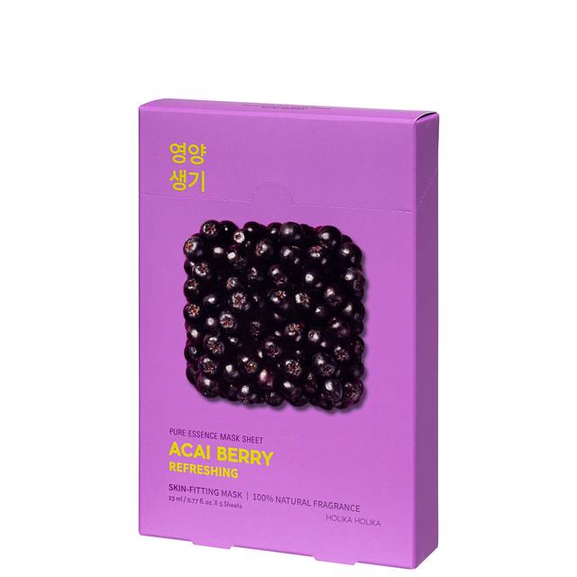 Holika Holika Pure Essence Mask Sheet (5 Masks) 155ml (Various Options) - Acai Berry on Productcaster.