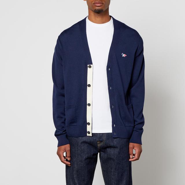 Maison Kitsuné Tricolour Fox Patch Classic Cardigan - Navy - L on Productcaster.