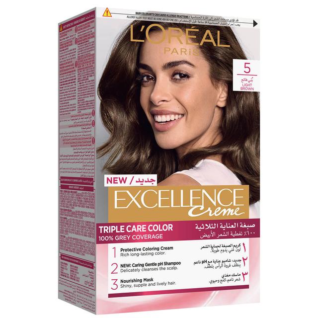 L'Oreal Paris Excellence Crème Permanent Hair Colour (Various Colours) - 5.0 Light Brown on Productcaster.