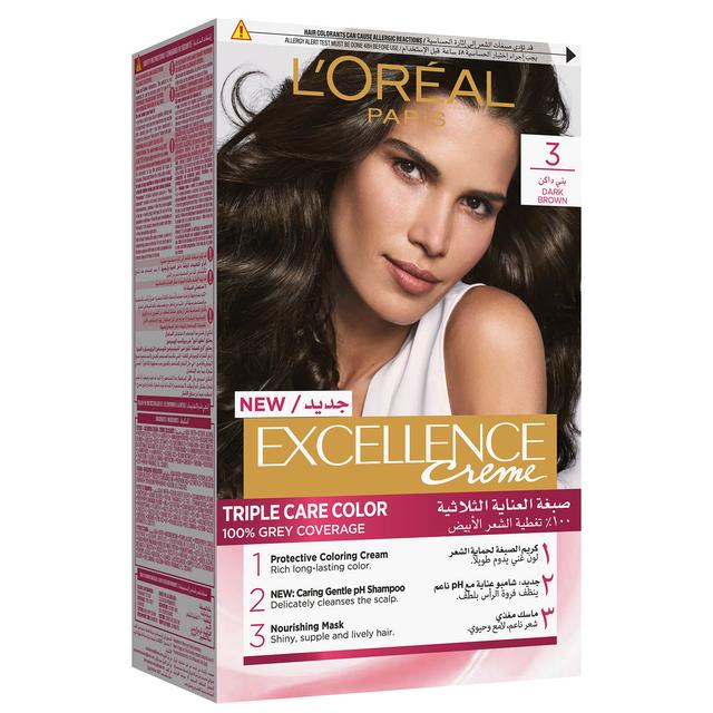 L'Oreal Paris Excellence Crème Permanent Hair Colour (Various Colours) - 3.0 Dark Brown on Productcaster.