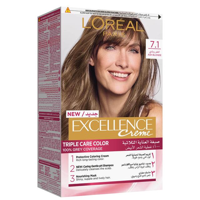 L'Oreal Paris Excellence Crème Permanent Hair Colour (Various Colours) - 7.1 Ash Blonde on Productcaster.