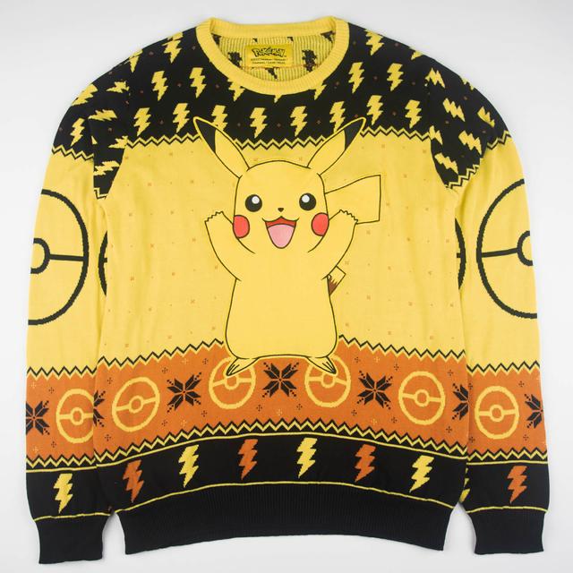 Pokémon Pikachu Christmas Knitted Jumper Black - M on Productcaster.