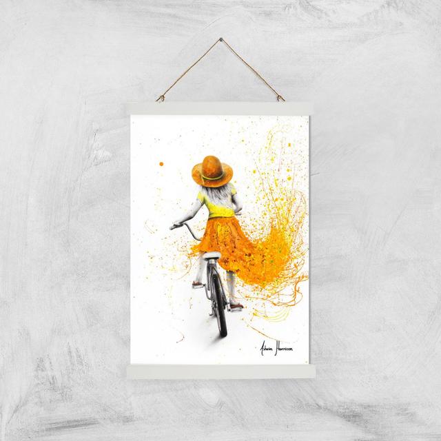 Her First Bicycle Giclee Art Print - A3 - White Hanger on Productcaster.