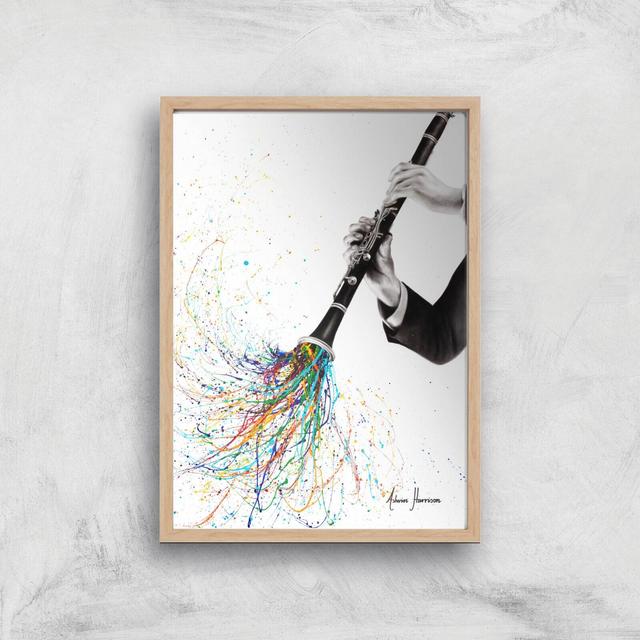 A Clarinet Tune Giclee Art Print - A3 - Wooden Frame on Productcaster.