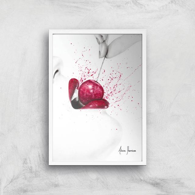 Little Sweet Cherry Giclee Art Print - A3 - White Frame on Productcaster.