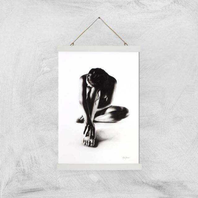 Nude Woman Charcoal Study 41 Giclee Art Print - A3 - White Hanger on Productcaster.