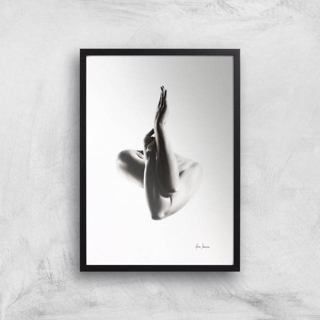 Nude Woman Charcoal Study 47 Giclee Art Print - A3 - Black Frame on Productcaster.