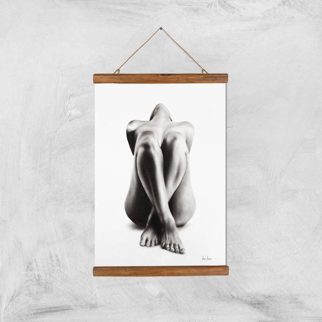 Nude Woman Charcoal Study 63 Giclee Art Print - A3 - Wooden Hanger on Productcaster.