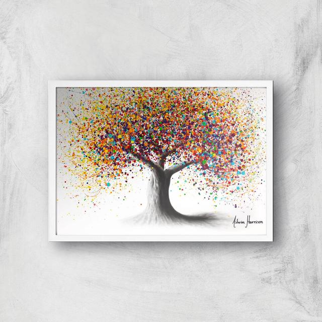 Rainbow Soul Tree Giclee Art Print - A2 - White Frame on Productcaster.