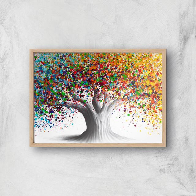 Bright Collective Tree Giclee Art Print - A3 - Wooden Frame on Productcaster.