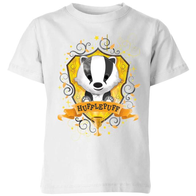 Harry Potter Hufflepuff Kids' T-Shirt - White - 3-4 Jahre on Productcaster.