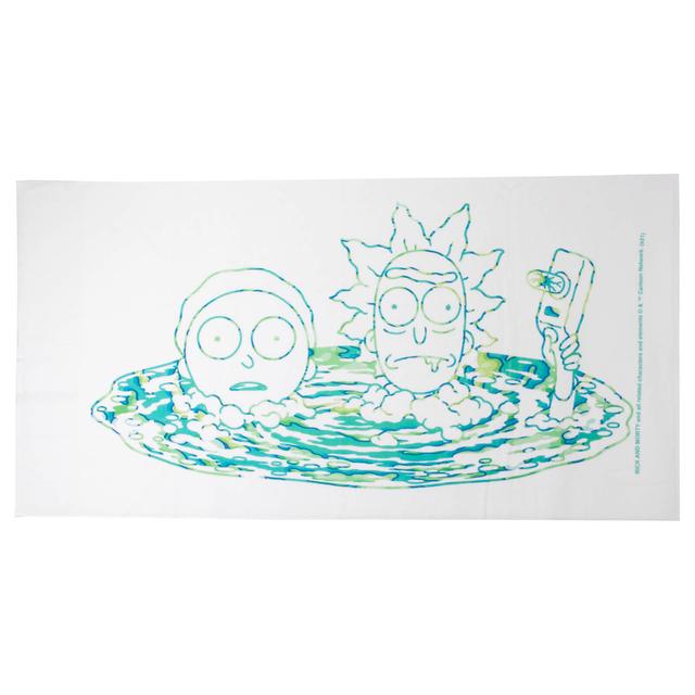 Rick and Morty Portal Heads Beach Towel on Productcaster.