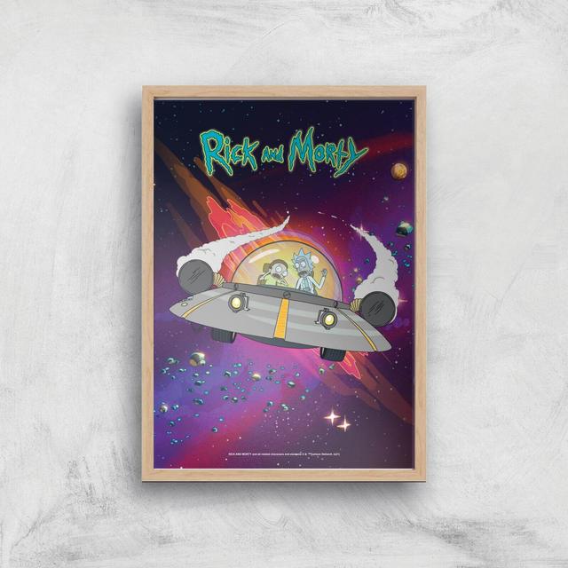 Rick and Morty Rocket Adventure Giclee Art Print - A4 - Träram on Productcaster.