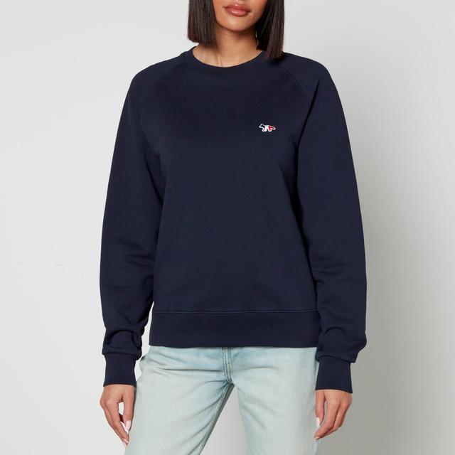 Maison Kitsuné Women's Tricolor Fox Patch Sweatshirt - Navy - L on Productcaster.