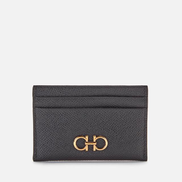 Ferragamo The Gancini Leather Cardholder Black on Productcaster.