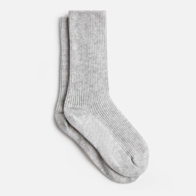 Grey Cashmere Ribbed Knit Socks Silver on Productcaster.