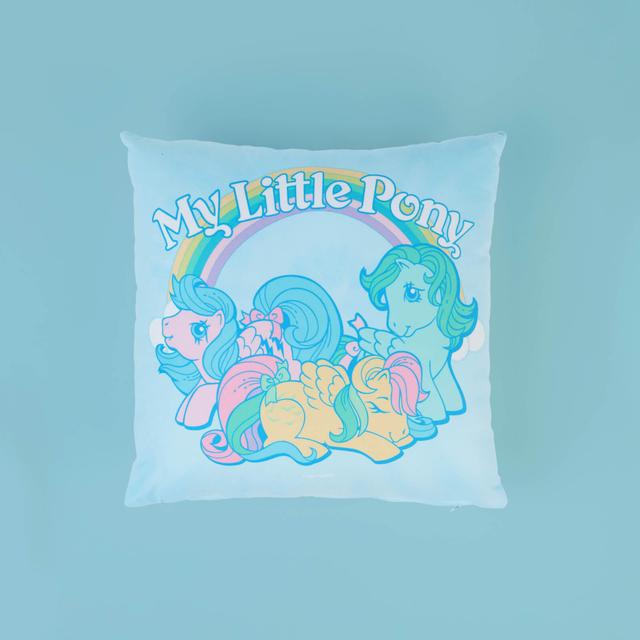 My Little Pony Retro Rainbow Square Cushion - 40x40cm - Soft Touch on Productcaster.