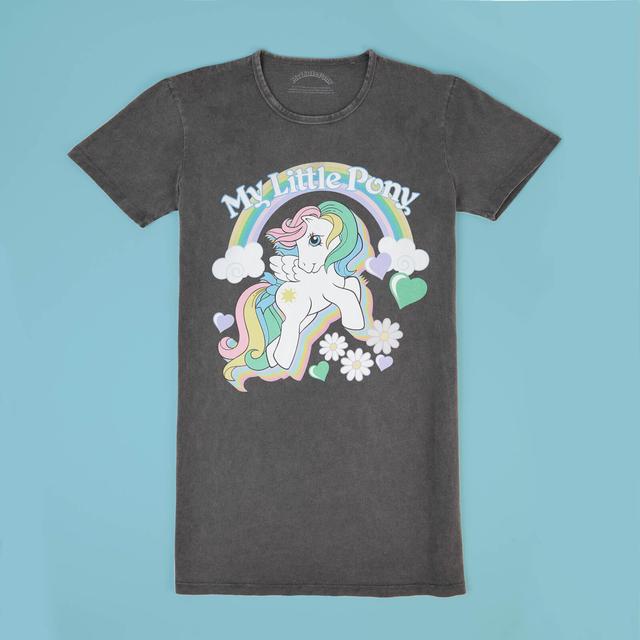 My Little Pony Starshine Rainbow Women's T-Shirt Dress - Black Acid Wash - XS - Black Acid Wash on Productcaster.