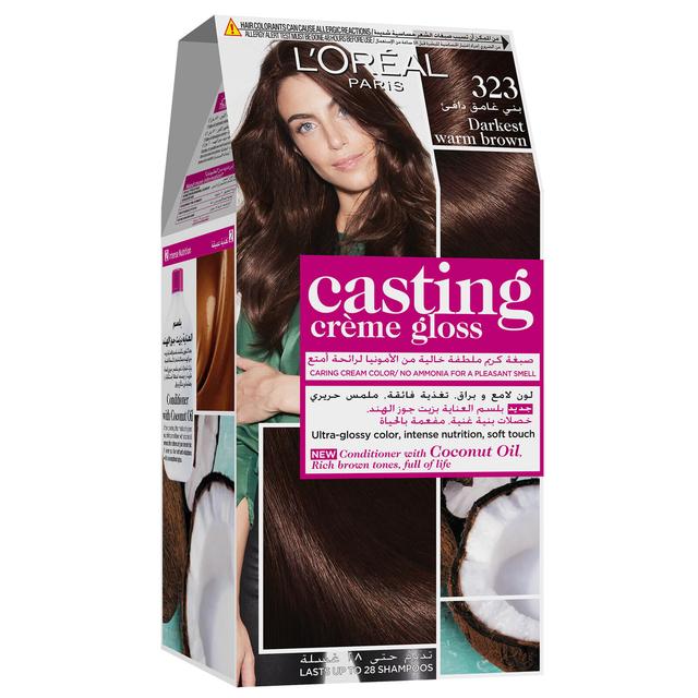 L'Oréal Paris Casting Crème Gloss Semi-Permanent Hair Colour 254g (Various Colours) - 323 Darkest Warm Brown on Productcaster.