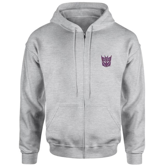 Transformers Decepticon Embroidered Unisex Zipped Hoodie - Grey - XL on Productcaster.