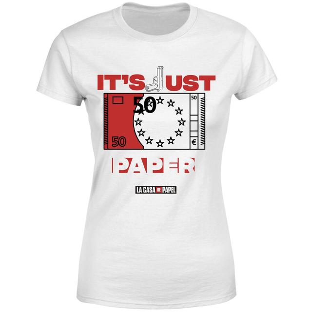 Camiseta It's Just Paper para mujer de Money Heist - Blanco - M - Blanco on Productcaster.