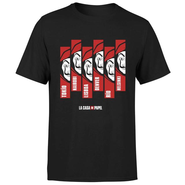 Camiseta Multi Mask de Money Heist para hombre - Negro - XS - Negro on Productcaster.