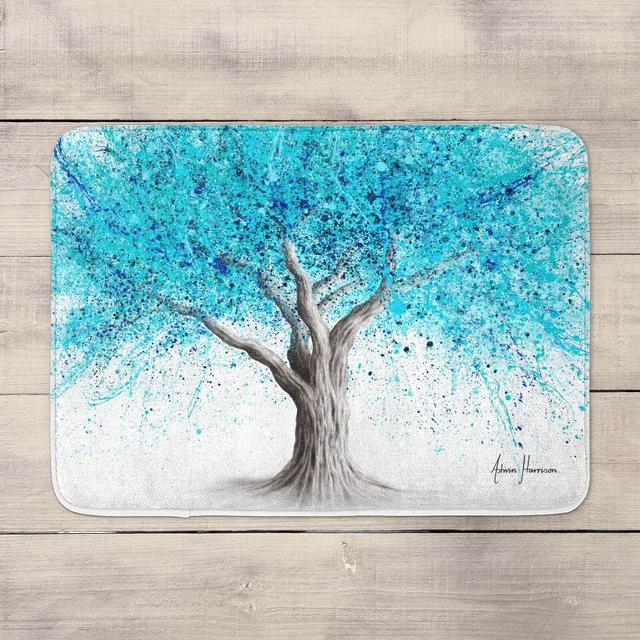 Blue Blossom Tree Bath Mat on Productcaster.