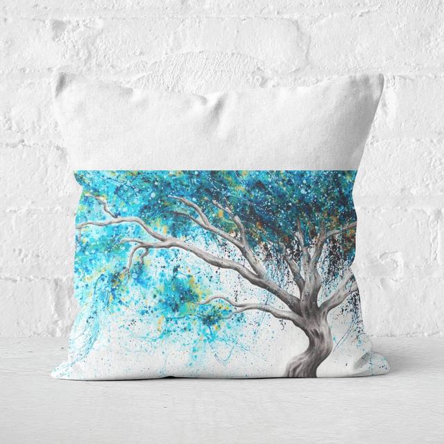 Blue Crystal Dream Tree Square Cushion - 40x40cm - Soft Touch on Productcaster.