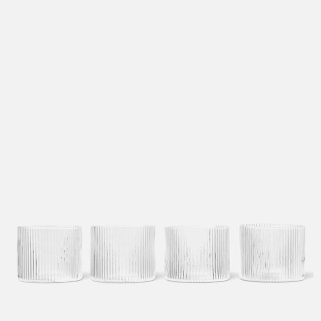 Ferm Living Ripple Low Glasses - Set of 4 - Clear on Productcaster.