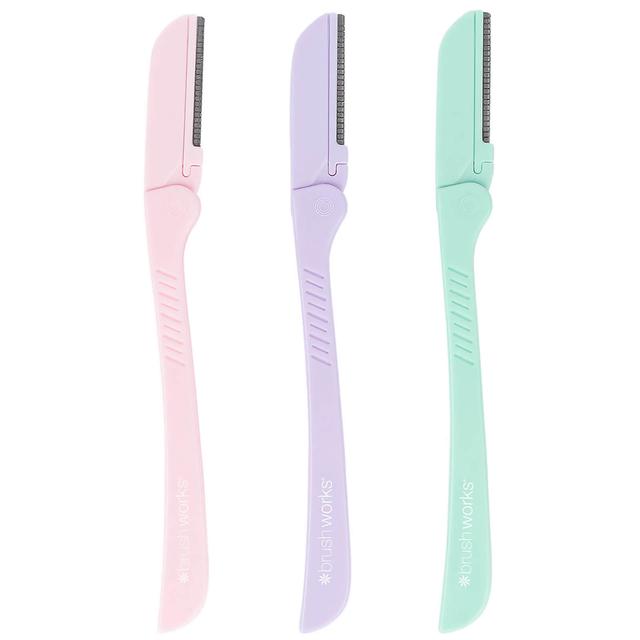 Brushworks Precision Eyebrow Razor - Pastel (Pack of 3) on Productcaster.