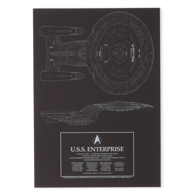 Star Trek Starfleet U.S.S. Enterprise Giclee Art Print - A4 - Black Frame on Productcaster.