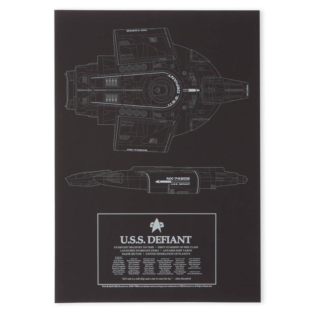 Star Trek Starfleet U.S.S. Defiant Giclee Art Print - A3 - Print Only on Productcaster.