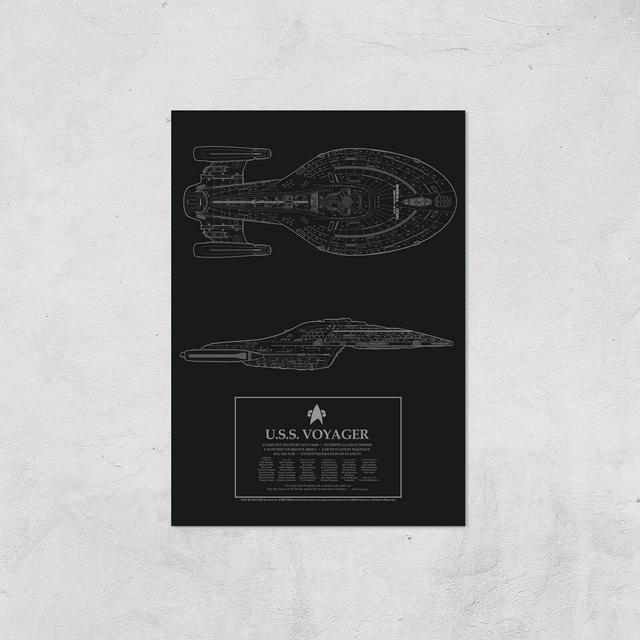 Star Trek Starfleet U.S.S. Voyager Giclee Art Print - A4 - Print Only on Productcaster.