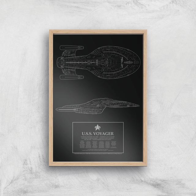 Lámina Star Trek Starfleet U.S.S. Voyager Giclee - A3 - Wooden Frame on Productcaster.