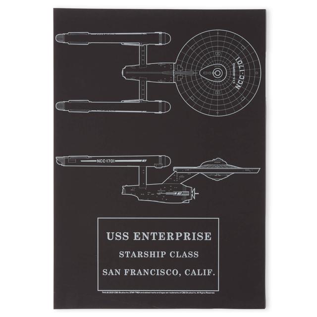 Lámina Star Trek Starfleet Original USS Enterprise Giclee - A2 - Black Frame on Productcaster.