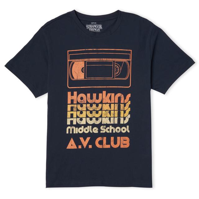 Camiseta Hawkins AV Club para hombre de Stranger Things - Azul marino - M - Azul Marino on Productcaster.