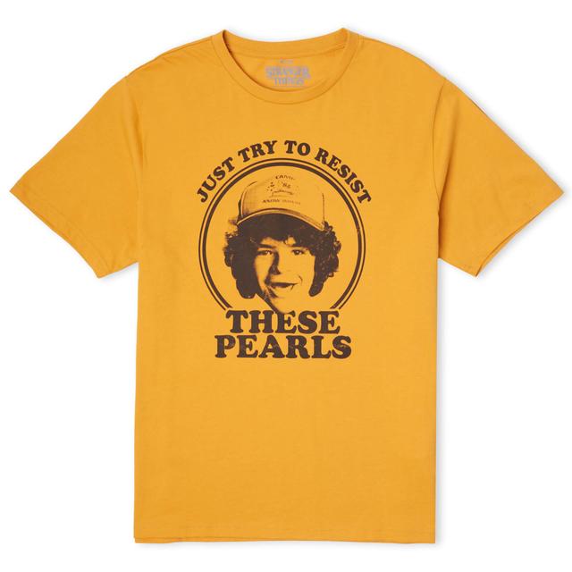 Stranger Things Dustin's Pearls Men's T-Shirt - Mustard - XXL - Mustard on Productcaster.