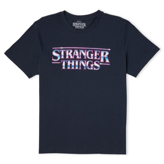 Stranger Things Chrome Logo Men's T-Shirt - Navy - XXL - Marineblau on Productcaster.