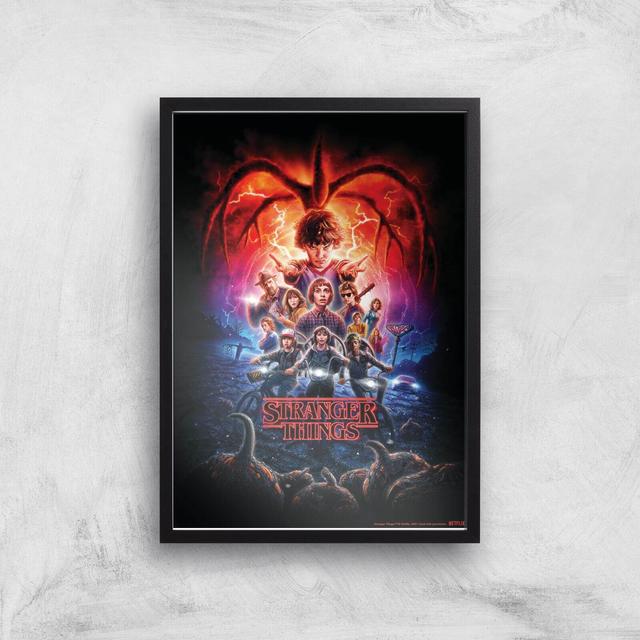 Stranger Things Season Two Poster Giclee Art Print - A4 - Black Frame on Productcaster.