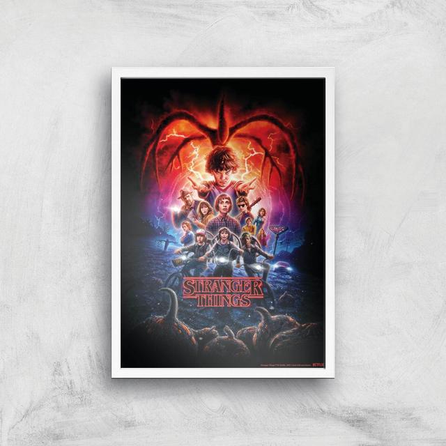 Stranger Things Season Two Poster Giclee Art Print - A3 - White Frame on Productcaster.