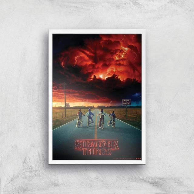 Stranger Things Welcome To Hawkins Giclee Art Print - A2 - White Frame on Productcaster.