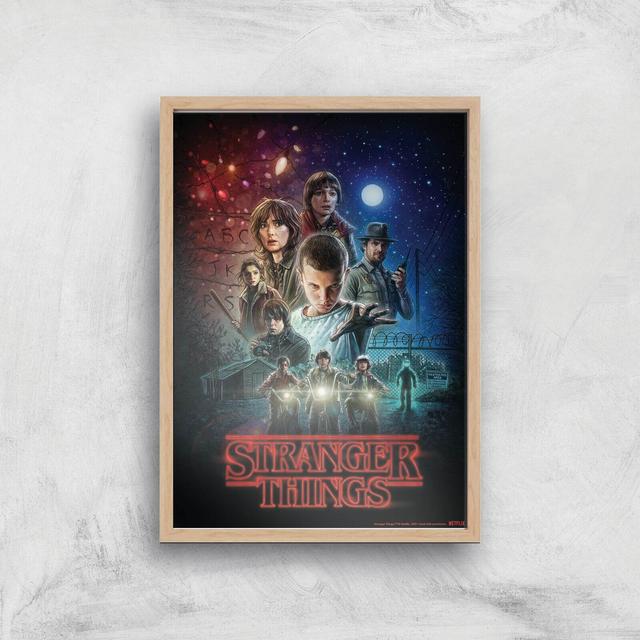 Stranger Things Season One Poster Giclee Art Print - A3 - Wooden Frame on Productcaster.