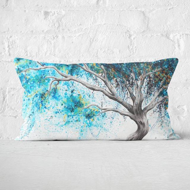 Blue Crystal Dream Tree Rectangular Cushion - 30x50cm - Soft Touch on Productcaster.